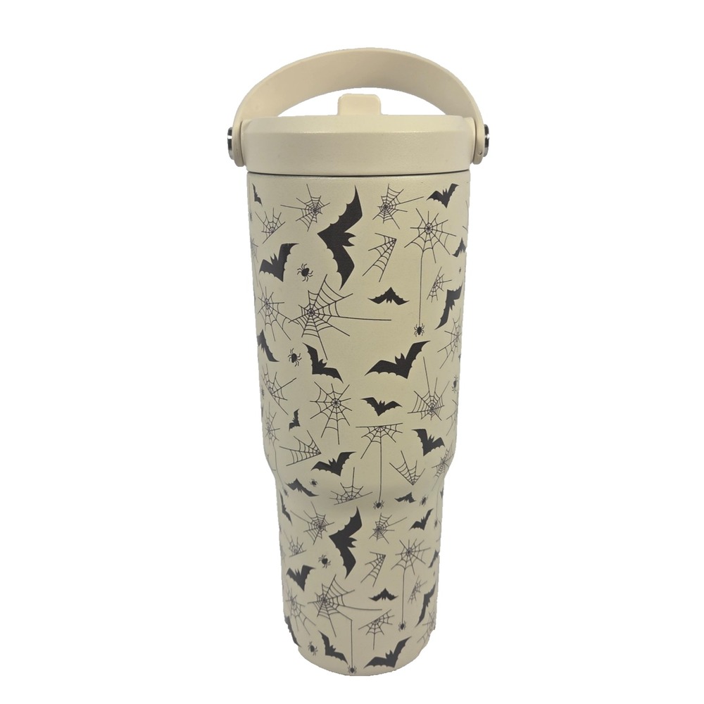 Hydrapeak Halloween Tumbler 24oz Cream Bats Spiders NWT Artisan Collection
